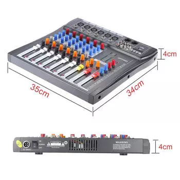 Ammoon 60SUSB 6-канальный микрофонный аудиомикшер, микшерная консоль, беспроводное соединение BT, 3-полосный эквалайзер, USB XLR