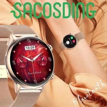 Amoled Smart Watch Women Bluetooth Call NFC Smartwatch Sports Водонепроницаемые часы Женские физиологические часы для женщин