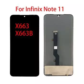 AMOLED ЖК-экран для Infinix Note 11 X663 X663B, ЖК-дисплей, дигитайзер сенсорного экрана, полная замена в сборе AMOLED чёрный