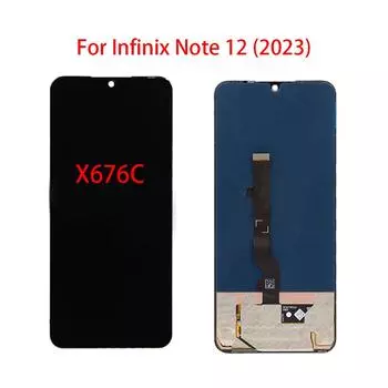 AMOLED ЖК-экран для Infinix Note 12 (2023) Полная замена дигитайзера сенсорного экрана ЖК-дисплея X676C чёрный