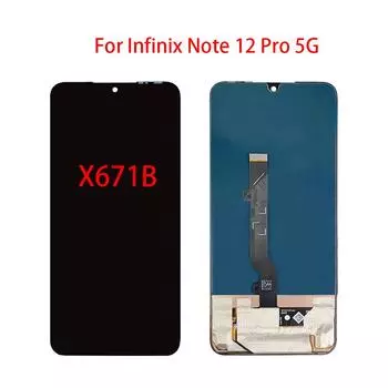 AMOLED ЖК-экран для Infinix Note 12 Pro 5G X671B, ЖК-дисплей, дигитайзер сенсорного экрана, полная замена в сборе чёрный