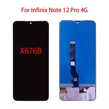 AMOLED ЖК-экран для Infinix Note 12 Pro 4G X676B, ЖК-дисплей, дигитайзер сенсорного экрана в сборе, запасные части чёрный
