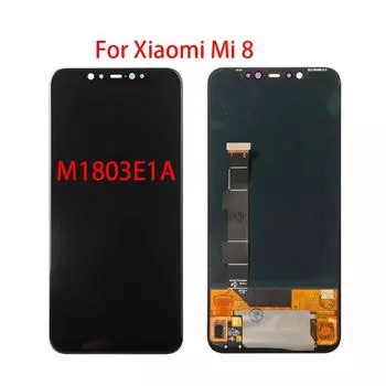 Amoled ЖК-экран для Xiaomi Mi 8 Mi8 M1803E1A, ЖК-дисплей, дигитайзер сенсорного экрана, замена отпечатка пальца чёрный