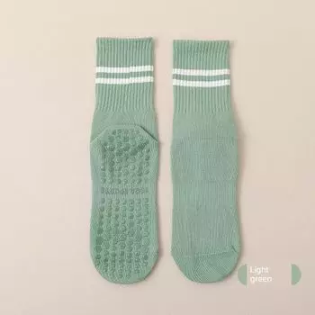 Amomt Yoga Socks Non Slip Professional Female Knee Socks Pilates Sports Dedicated Indoor Fitness Dance Compression Stockings Light green
