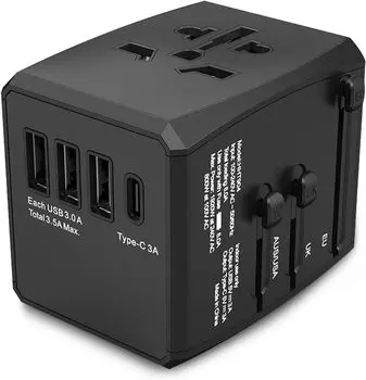 Amoner Overseas Conversion Plug Converter C Type Transformer Outlet Multi Conversion Plug Travel Power Converter Adapter Быстрая зарядка 3 порта и 1