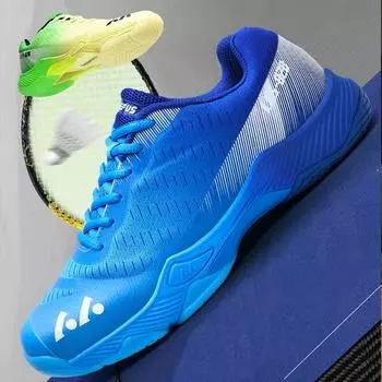 Амортизирующая противоскользящая износостойкая обувь для детей и взрослых, обувь для бадминтона, тренировочная спортивная обувь, теннисная обувь, волейбольная обувь 36 синий