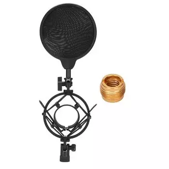 Амортизирующее крепление микрофона, антивибрационный держатель микрофона, сетка для предотвращения выдувания для студий звукозаписи