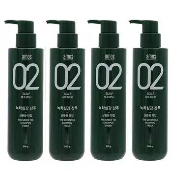 Amos Green Tea Real Oily Scalp Fresh Shampoo, 500g, 4 units