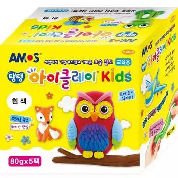Amos iClay KIDS 5р, белый, 1 комплект, 400г, Корейские игрушки
