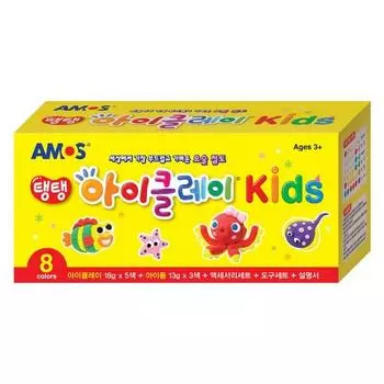 Amos Tangtang iClay Kids 2, глина (белый, желтый, красный, синий, черный), iForm (розовый, желтый, светло-зеленый), Товары для корейских игрушек