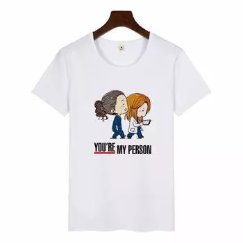 Футболка Amour Повседневная Футболка с принтом Анатомия Грея Феминистская Женская Футболка Харадзюку Большого размера Корейская Сублимационная Футболка 2XL белый