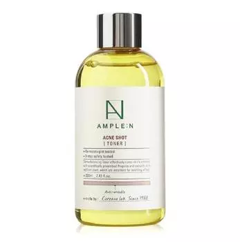 AMPLE:N Acne Shot Toner 220 мл, Уменьшает воспаление, Восстанавливает эластичность кожи, Успокаивающий, Корейская косметика, Kbeauty, образец