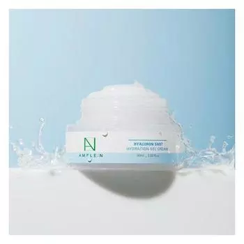 AMPLE:N Hyaluron Shot Hydration Gel Cream 60 мл, Успокаивающий, Увлажняющий, Корейская косметика, Kbeauty, образец