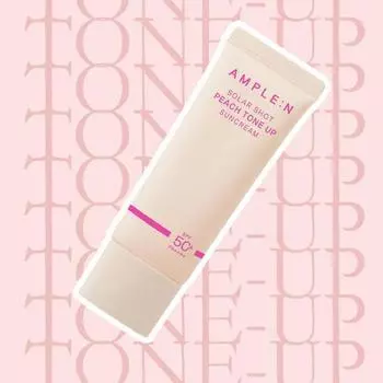 AMPLE:N Солнцезащитный крем Solar Shot Peach Tone Up SPF 50+ PA++++ 40 мл, Увлажнение, Корейская косметика, Kbeauty, образец