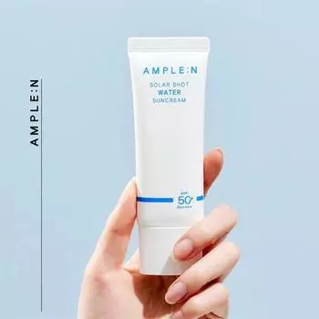AMPLE:N Солнцезащитный крем Solar Shot Water SPF 50+ PA++++ 40 мл, Химический солнцезащитный крем, Корейская косметика, Kbeauty, образец