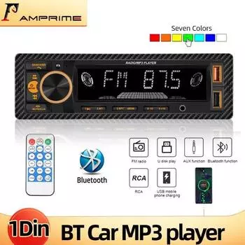 AMPRIME 1DIN In-Dash 12V Автомобильный радиоприемник Стерео Пульт дистанционного управления Цифровой Bluetooth Аудио Музыка Стерео Автомобильный радиоприемник MP3-плеер USB/SD/AUX-IN синий