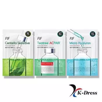 Ампульная маска FIF (Micro Hyaluron/Centella Sensitive/TeaTree Acpair) Выберите 1, 1 КОРОБКУ (10 листов) Micro Hyaluron x 10 Sheet