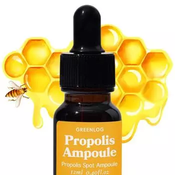 Ампула Green Log Propolis, фолликулит, прыщи, подбородок, успокаивающая сыворотка, экстракт эссенции, сделано в Австралии, 12 мл, 1 шт.