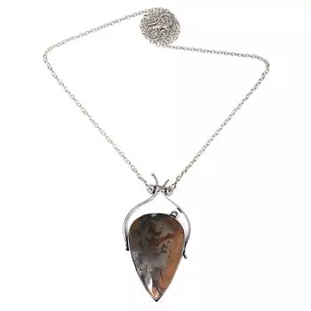 Amrican Jasper Gemstone Mother s Day Handmade Silver Jewelry Necklace 20 in