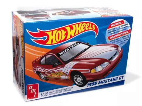 AMT Hot Wheels 1996 Ford Mustang GT Snap Kit Пластиковая модель AMT1298 1/25