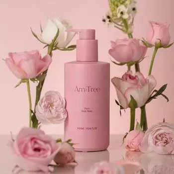 AMTree Flora Ароматный парфюмированный гель для душа с ароматом цветка розы, 1 шт., 300 мл