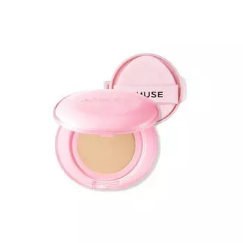 AMUSE Dew Power Vegan Cushion 15 г + сменный блок, SPF50+ PA++++ Защита от ультрафиолета, Увлажнение, Корейская косметика, Kbeauty, образец #01 Pure