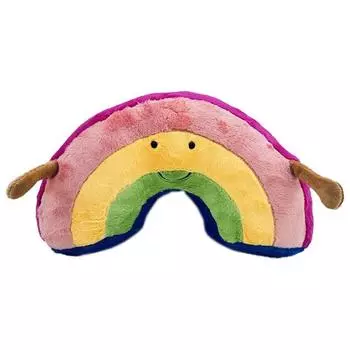Amuseables Jellycat Rainbow Whale Plush Doll With Embroidery Design For Gift Rainbow
