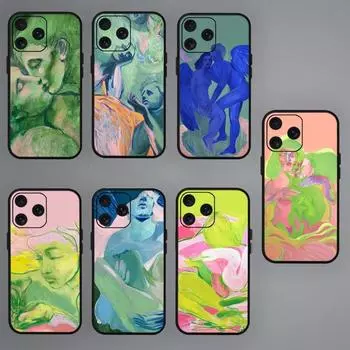 Amybeager Art Phone Case For iPhone Mini 11 12 13 14 15 Pro XS Max X Plus SE XR Black Soft Shell iPhone8plus