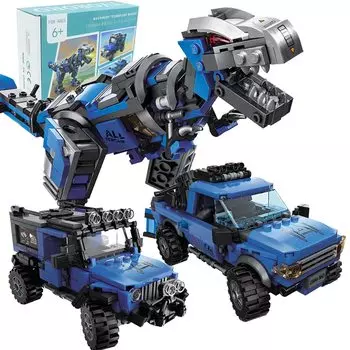 AMYCOOL Block Dinosaur Toy Популярная 3D-головоломка Трансформирующаяся машинка Строительная машина Мальчики Девочки Подарок на день рождения Обучающая игрушка Рождественский подарок для ребенка