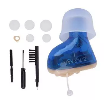 AN127 Цифровые слуховые аппараты Синий левый скрытый слуховой усилитель с ящиком для хранения для пожилых людей