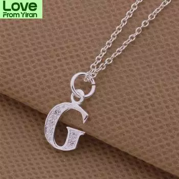 An213 Ожерелье из стерлингового серебра 925 пробы, серебряная бижутерия 925 пробы, подвеска в виде буквы G /Gkdapbka Aorajfya