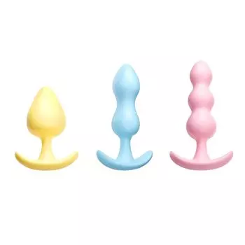Анал анальный См сделанный из анальной тренировки простаты для унисекс пробка, бусины, товары, набор из 3 предметов, силикон, расширение, инструмент, массаж, для начинающих,