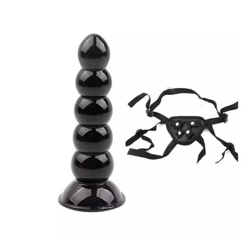 Анальная очень толстая анальная пробка с фиксацией пениса, женский пенис, ограничение, присоска, набор, черная L пробка, дилдо, 5-звенные бусы, пояс, развитие, для начинающих,