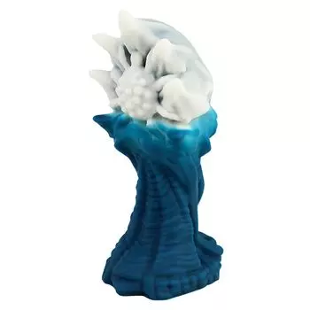 Анальная присоска 8смx19см TaRiss s Plug, неровная, спецификация, силикон, белый, синий,