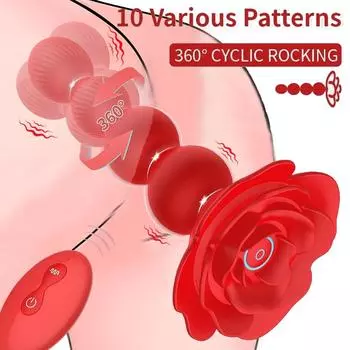 Анальная пробка 10 режимов вращения, скручивания и вибрации, массажер простаты, пульт управления, роза, игрушки для взрослых, игры для пар, стимуляция анальной G-точки