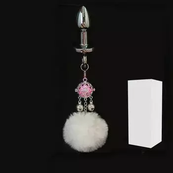 Анальная пробка 3,4 см, светящаяся со светом и колокольчиком, милые мягкие секс-игрушки с кроличьим хвостом, дразнящие Warm light