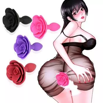 Анальная пробка БДСМ Роза Гладкая силиконовая анальная пробка Сексуальный анальный хвост игрушки Массажер простаты Расширитель Анальная пробка для женщин Мужчина Взрослая пара
