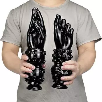 Анальная пробка для анального секса с ручным фистингом, игрушка для анального секса, реалистичный дилдо, мастурбация, черный пенис из ПВХ, раб, вибратор для БДСМ
