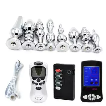 Анальная пробка из нержавеющей стали, электрический шок, импульсный секс-вибратор, электромассаж простаты, мастурбатор, анальная пробка, секс-игрушка для женщин и мужчин Line