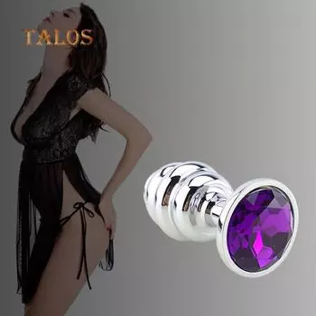 Анальный стимулятор из нержавеющей стали и акрила 7,5х3 см