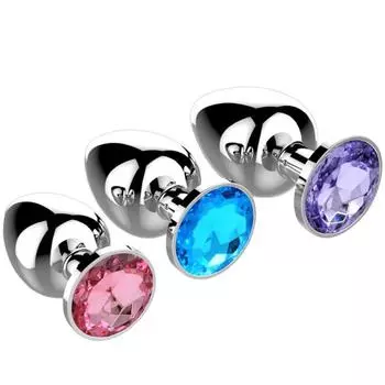 Анальная пробка JiuAi Crystal Diamond Steel, 3 размера small