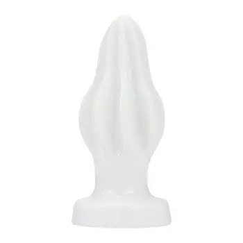Анальная пробка MAPARON Ice Cream с вогнутой и выпуклой присоской TPE белая S 37 мм x 88 мм