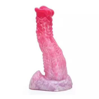 Анальная пробка MAPARON с присоской и неравномерным жидким силиконом L 8смx27см розовая