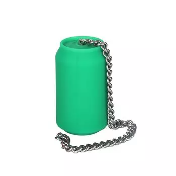 Анальная пробка с цепочкой съемная силиконовая зеленая TaRiss s 6.5смx11.5см