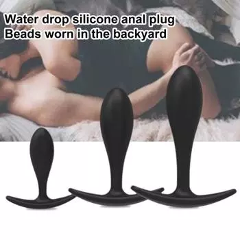 Анальная пробка с каплями воды, глубокая вставка, силиконовая Анальная пробка, секс-игрушка для начинающих 1 S
