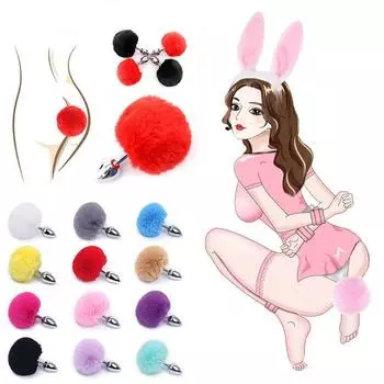 Анальная пробка с кроличьим хвостом, эротический фаллоимитатор, массажер простаты, Анальная пробка, товары для взрослых, косплей, игры для взрослых, анальные секс-игрушки для женщин, взрослых 1PCS