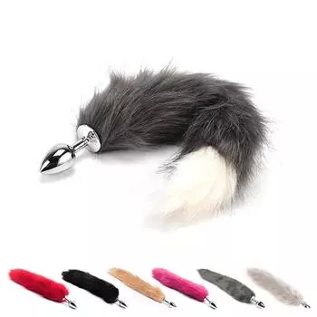 Анальная пробка с лисьим хвостом в играх для взрослых, анальная пробка из нержавеющей стали, стимулятор, товары для флирта, игрушки для женщин