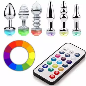 Анальная пробка с подсветкой, массажер простаты, анальный фаллоимитатор, секс-игрушка для женщин и мужчин, светодиодная анальная пробка для женщин, интимные аксессуары I123W