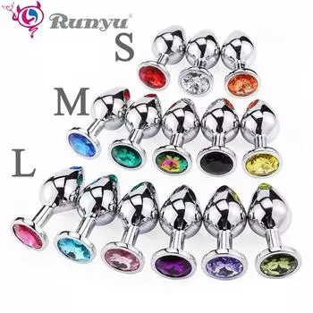 Анальная пробка, секс-игрушки для женщин и мужчин, мини-круглая форма из металла, нержавеющая гладкая сталь, задница, женский и мужской M:34mm*82mm