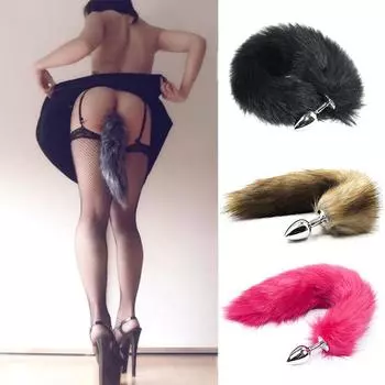 Анальная пробка, сексуальная меховая лисий хвост, Анальная пробка, пробка для заднего двора, игрушка для взрослых, женская анальная пробка, анус, секс-игрушка S